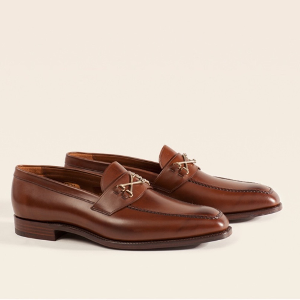 Men's Barker Black Wolfe Loafers in Tobacco Calf Size 13D NWOT